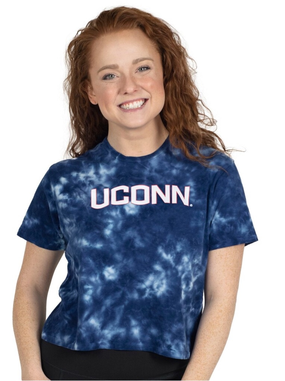 UConn Women's Navy Tie-Dye Short Sleeve Tee